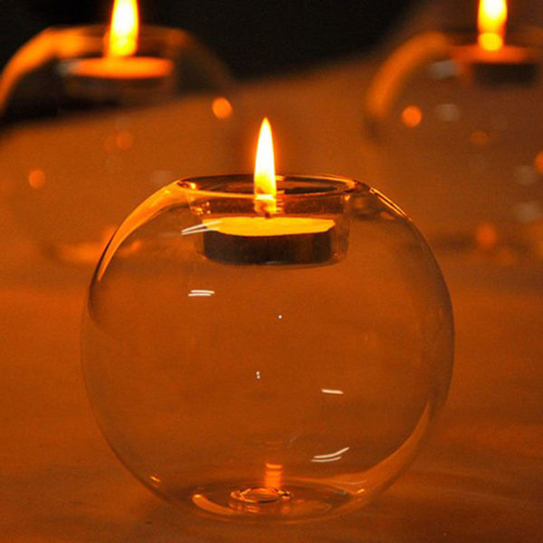 Charming Ball Shaped Glass Candle Holder