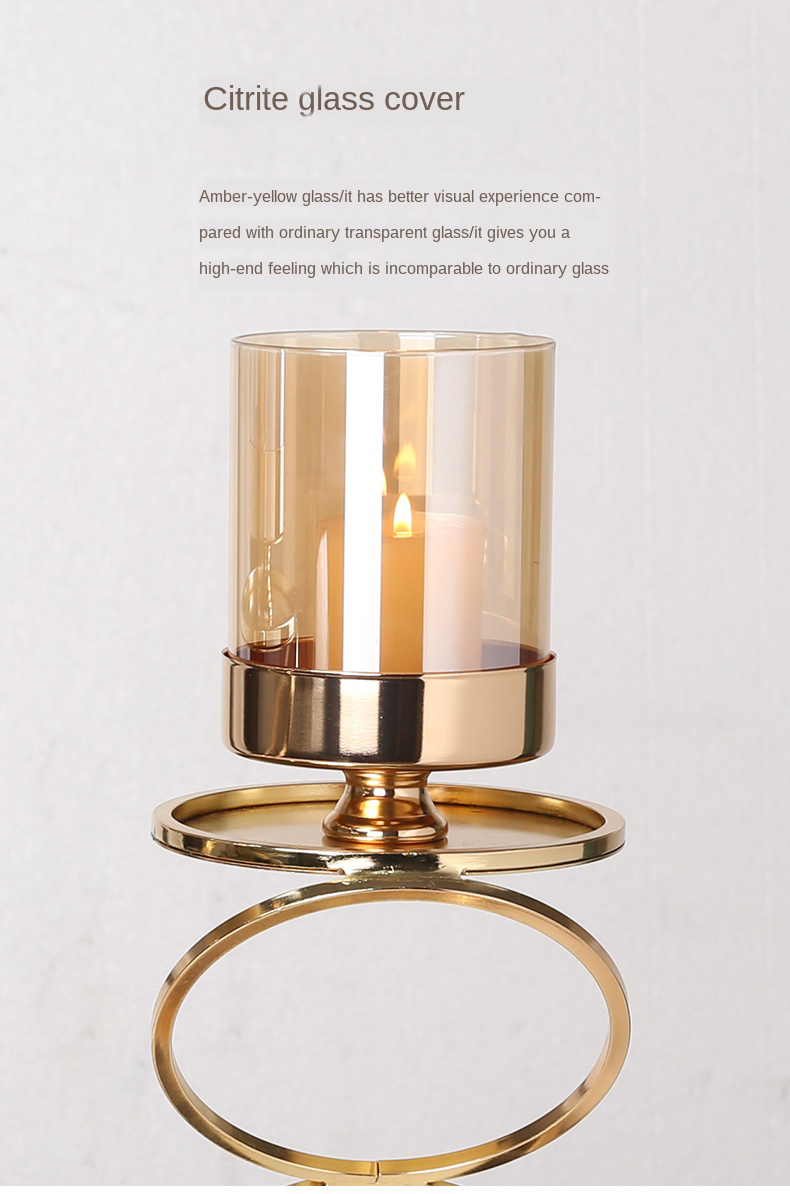 Pragmism Gold Geometric Glass Candle Holder
