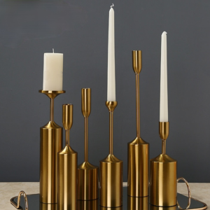 Gold Pillar Candle Holders from Pragmism