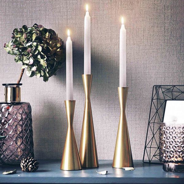 Carrysma Modern Gold Candle Holders