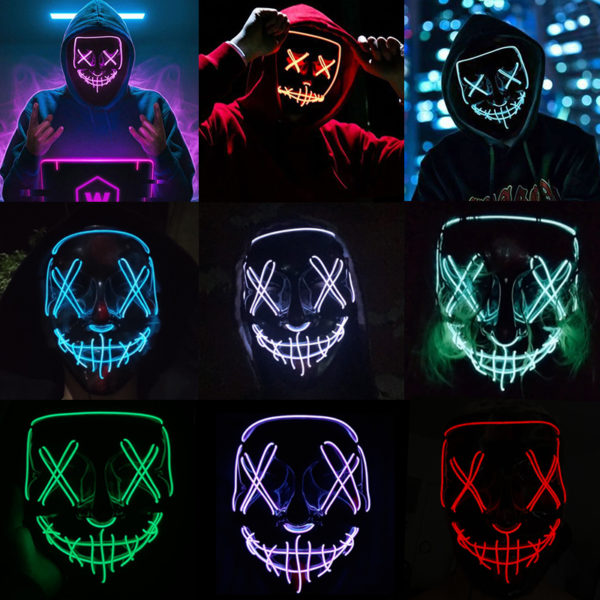 LED Glowing Halloween Mask,halloween costumes led mask,best led mask halloween,best halloween led mask,light up halloween face mask