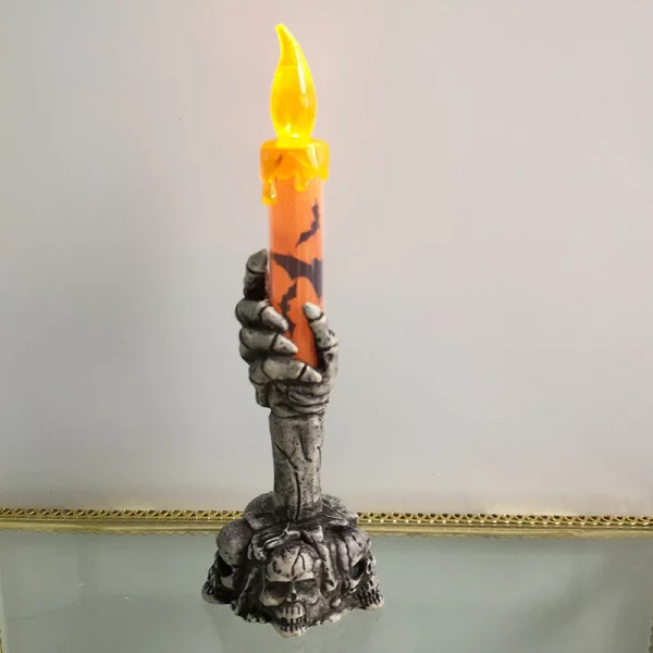 Candle Lights for Halloween Party Decor,halloween party decor ideas,skeleton hand candle holder,halloween skull candle holder,halloween decoration ideas