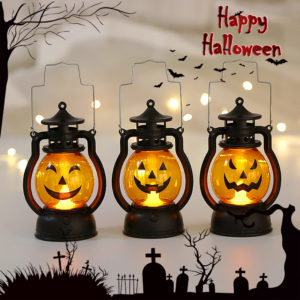 Pragmism Halloween Trick or Treat Pumpkin LED Oil Lantern