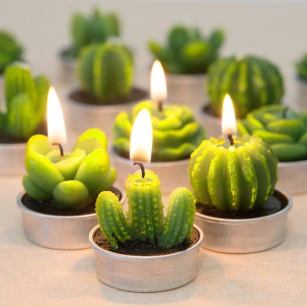 Carrysma Creative Succulent Candle Centerpiece