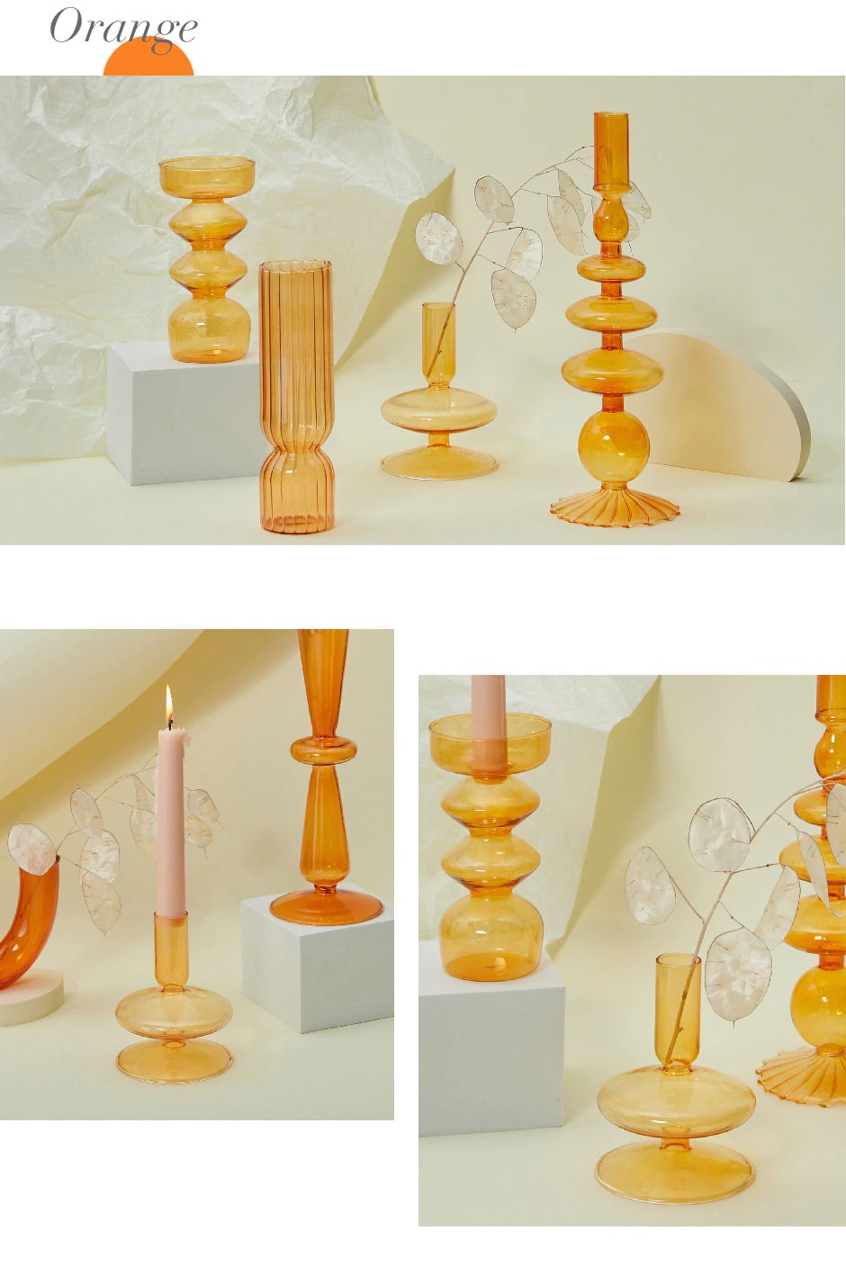 Pragmism Creative Glass Candlesticks