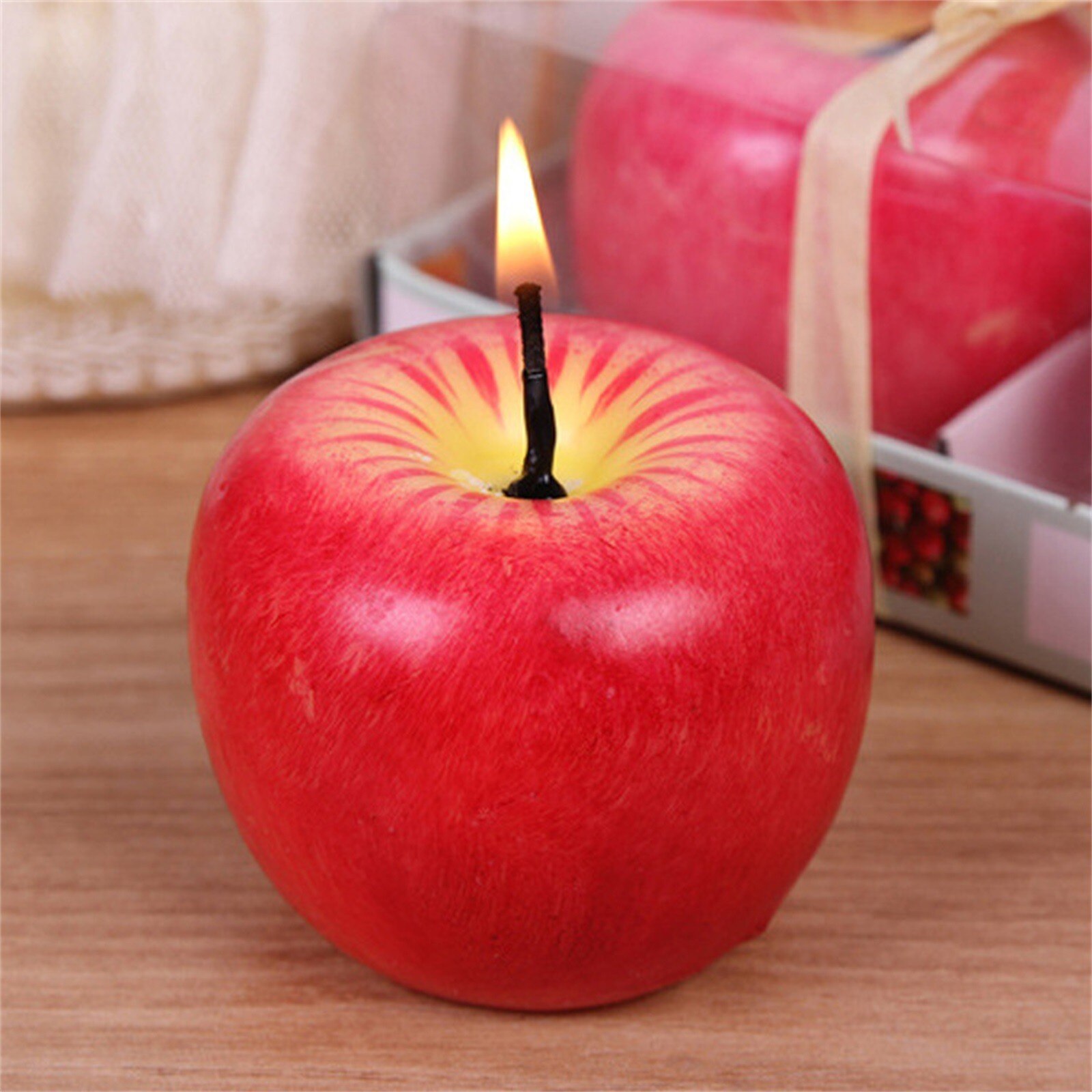 Apple Shaped Candles,fruit shaped candles,fruit scented candles,fruit candles for christmas,red apple shaped candles